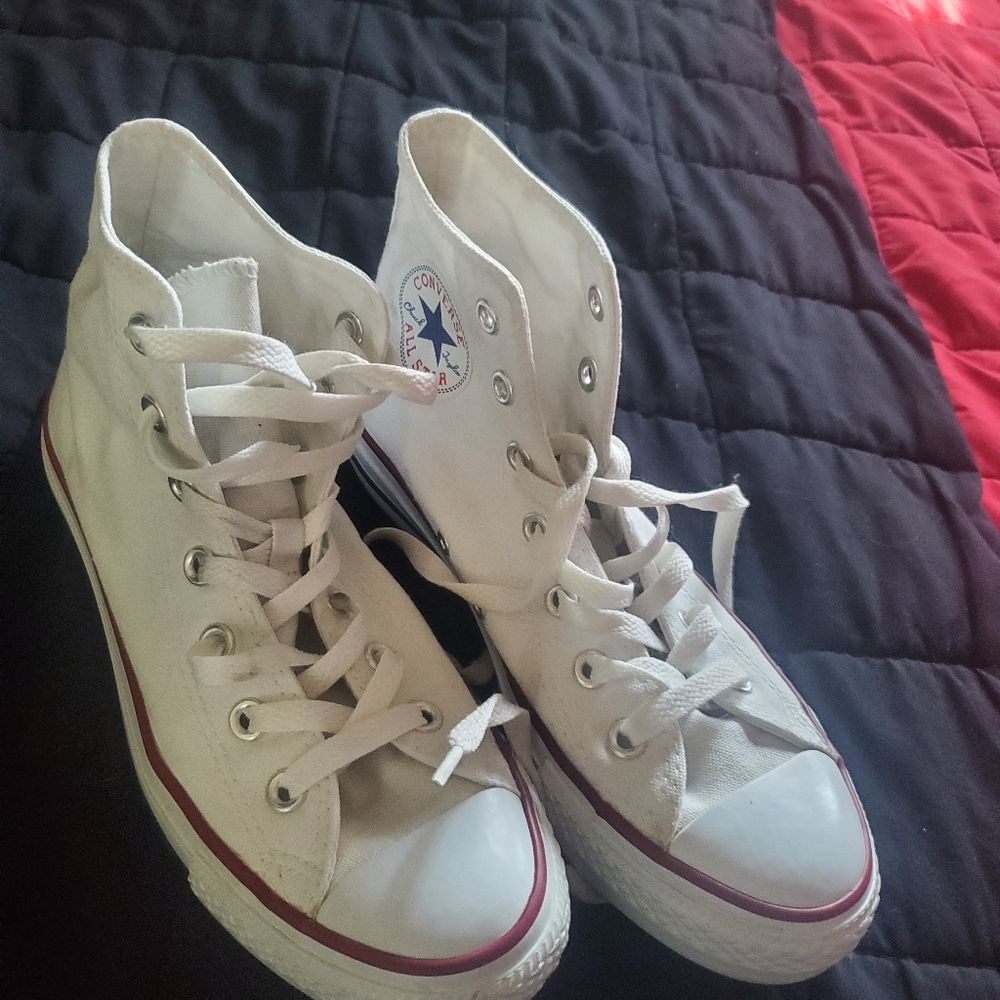 White hightop converse